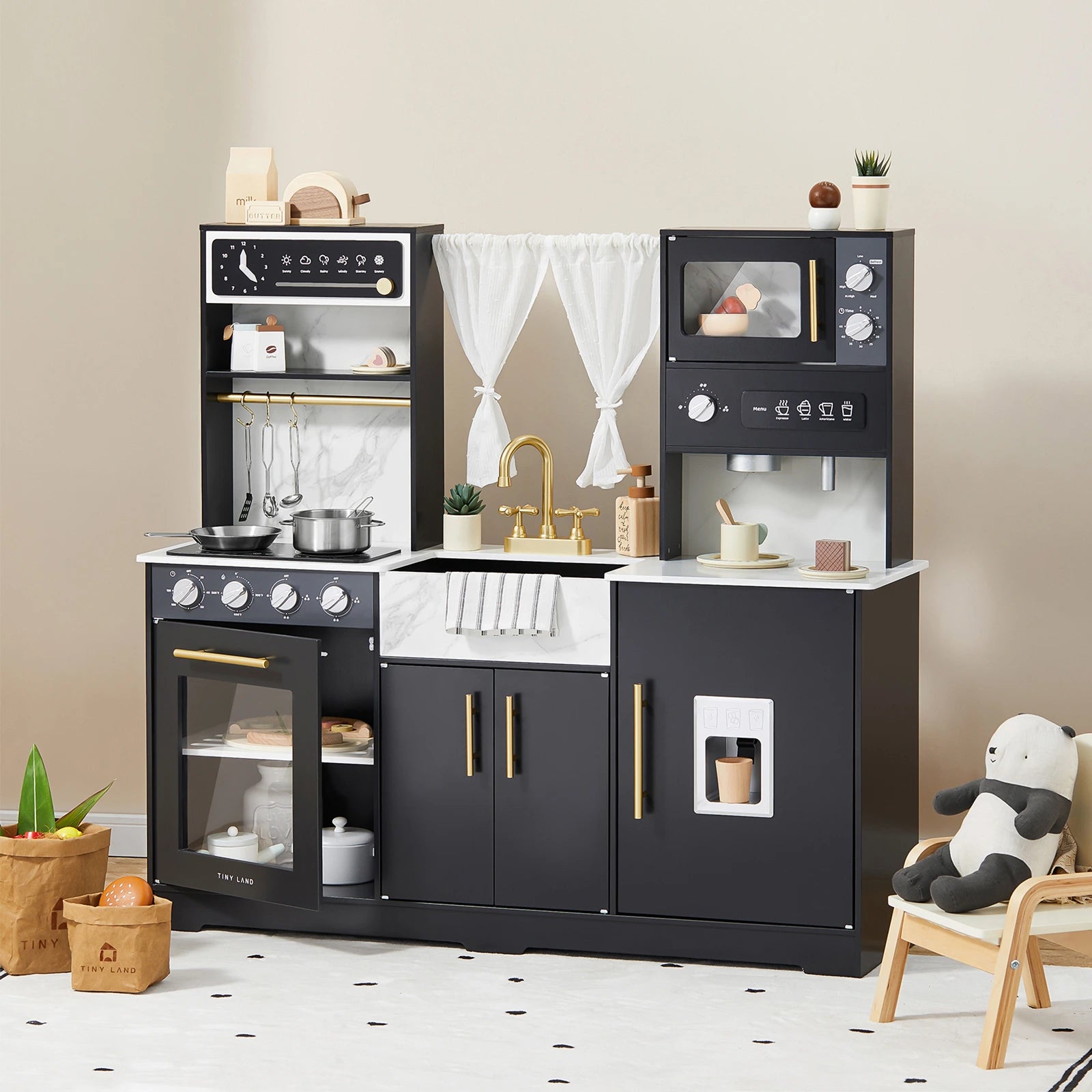 Black play kitchen on sale