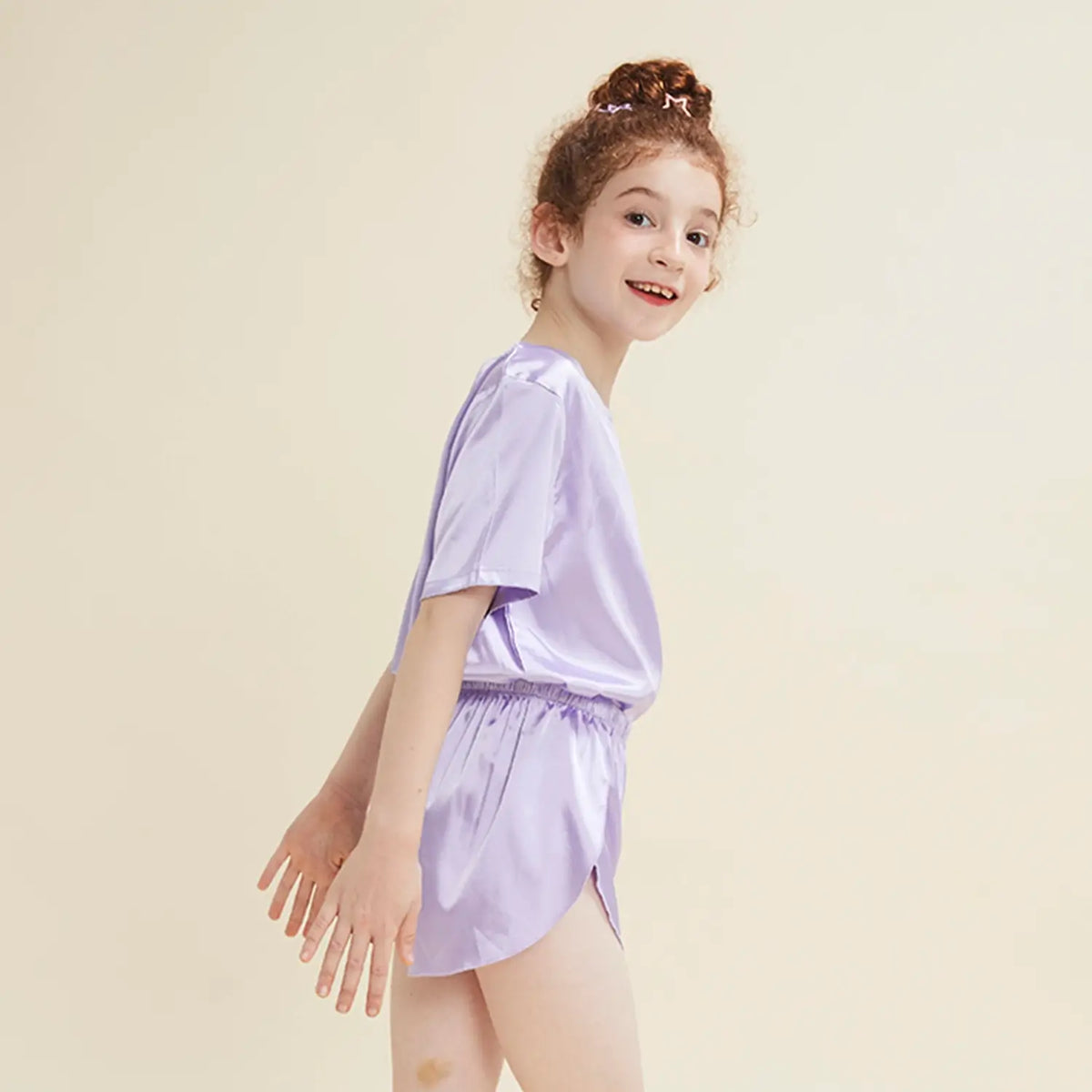 Girls Pajama Sets Short Pants - Purple