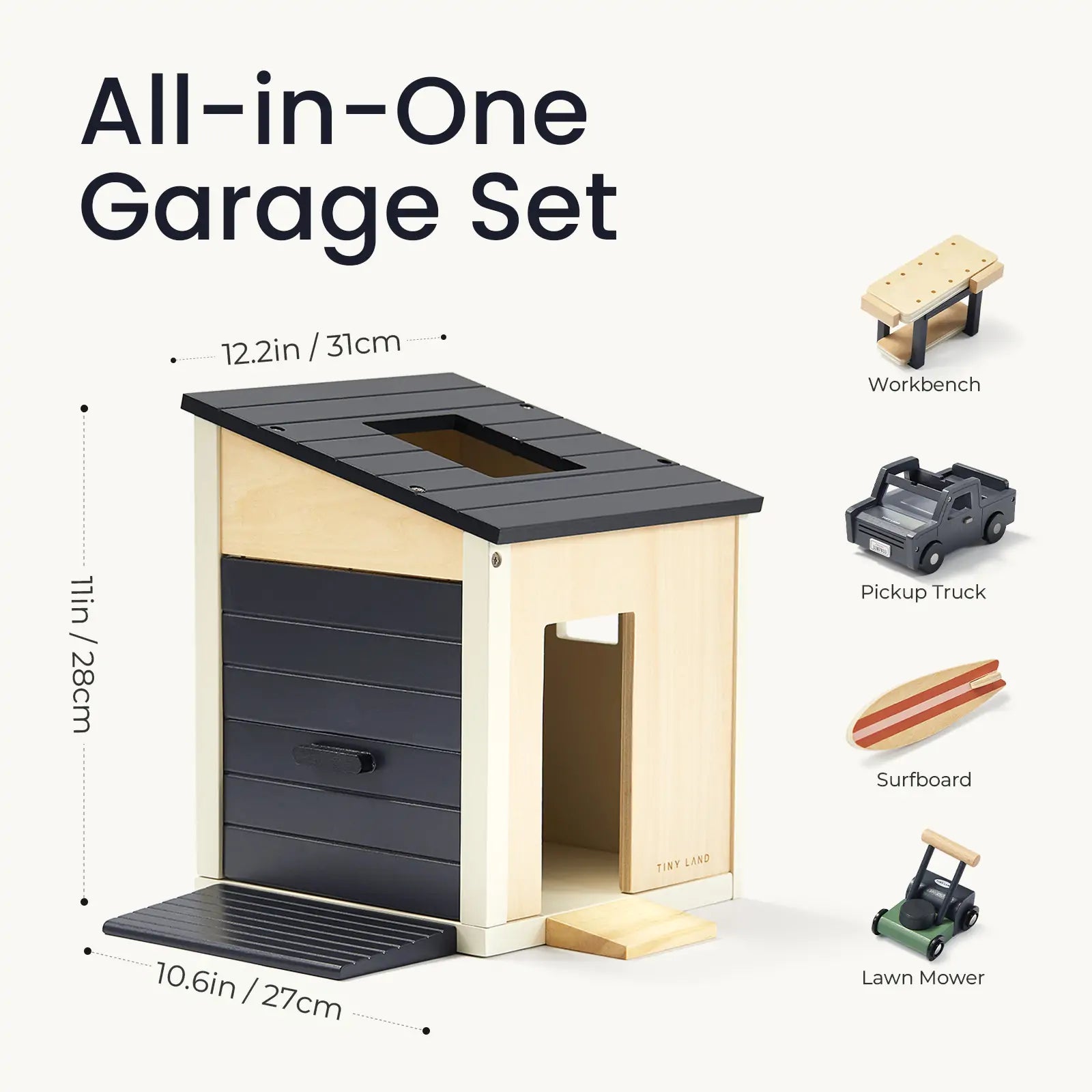 Tiny Land® Wooden Dollhouse - Garage