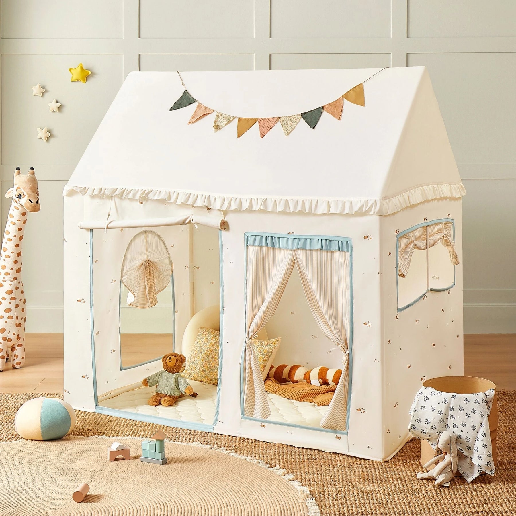 Tiny Land® Sweet Citrus Kid's Play Tent - Creamy white/blue