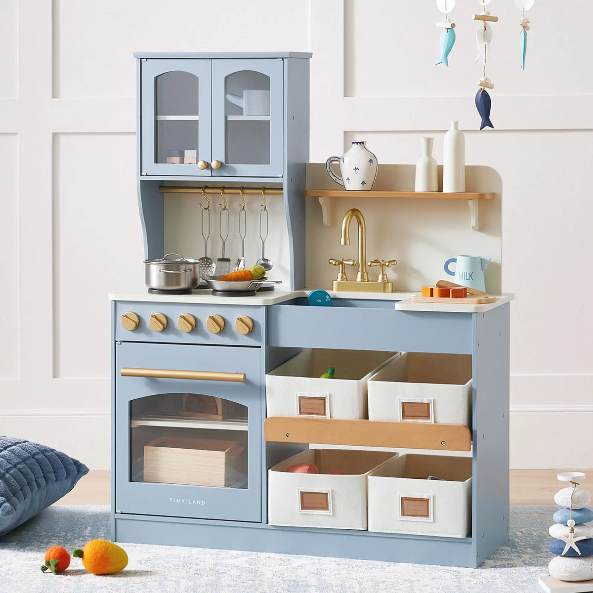 wooden montessori play kitchen