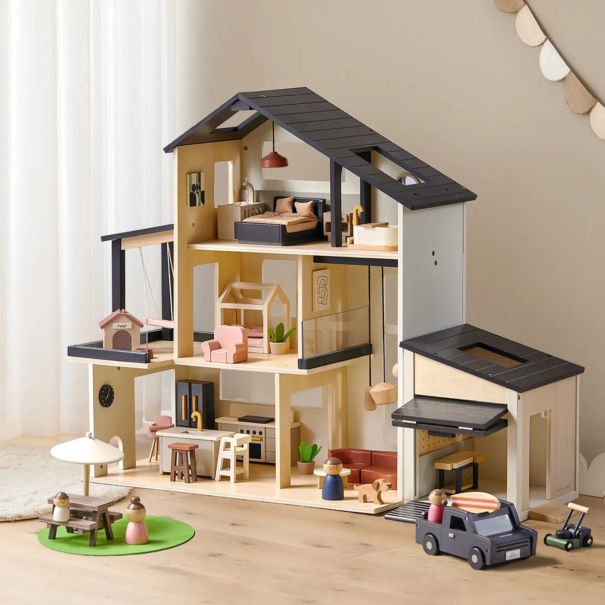 Tiny Land® Wooden Dollhouse - Garage