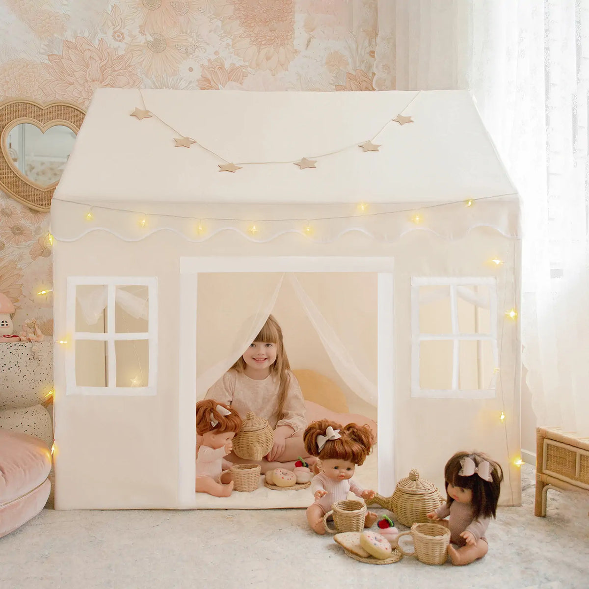 Tiny Land® Natural Cream Playhouse