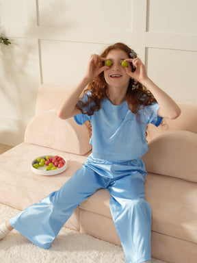 Girls Pajama Sets Long Pants - Airy Blue