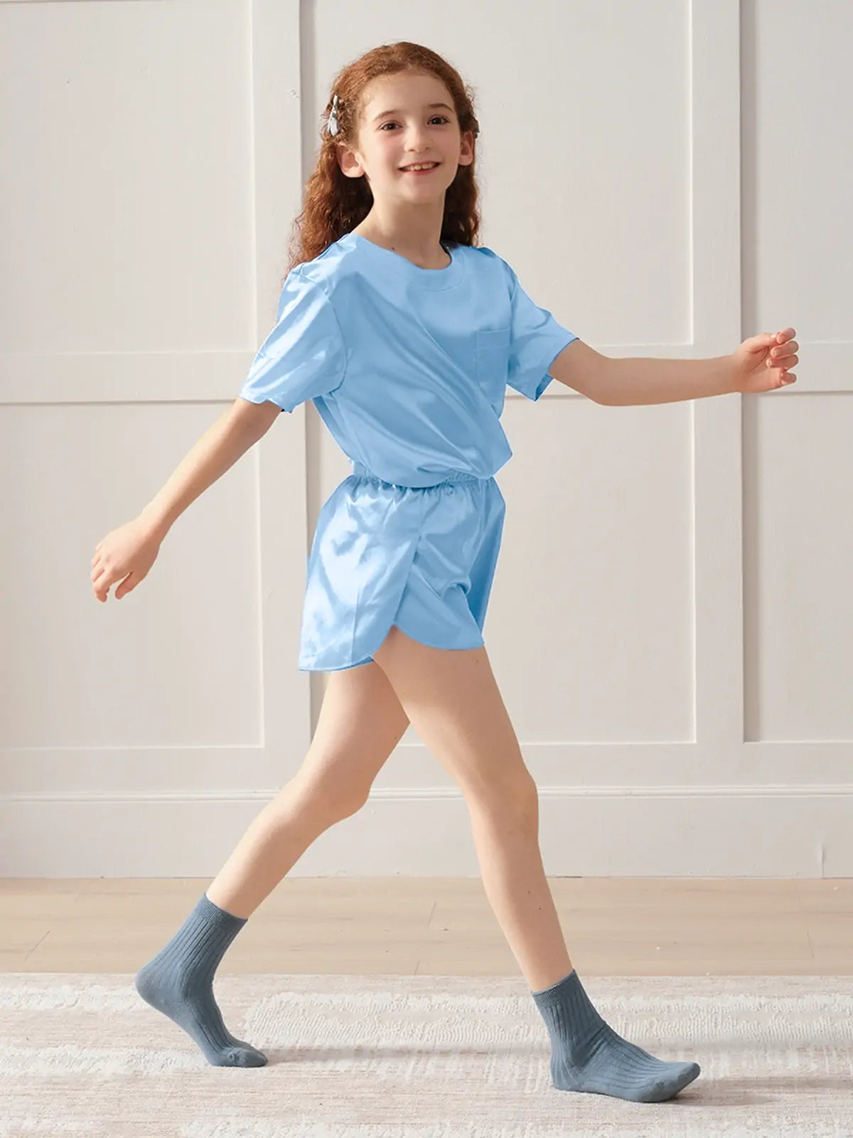 Girls Pajama Sets-Airy Blue