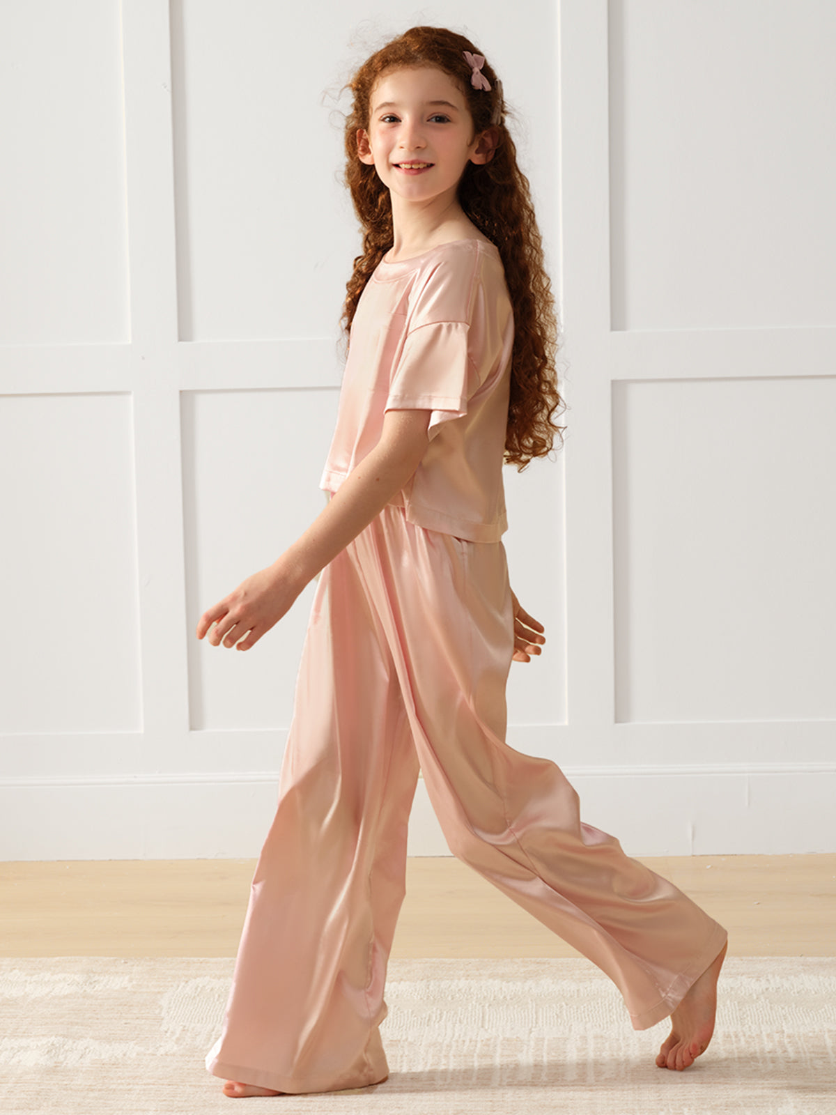 Girls Pajama Sets Long Pants - Dusty Pink