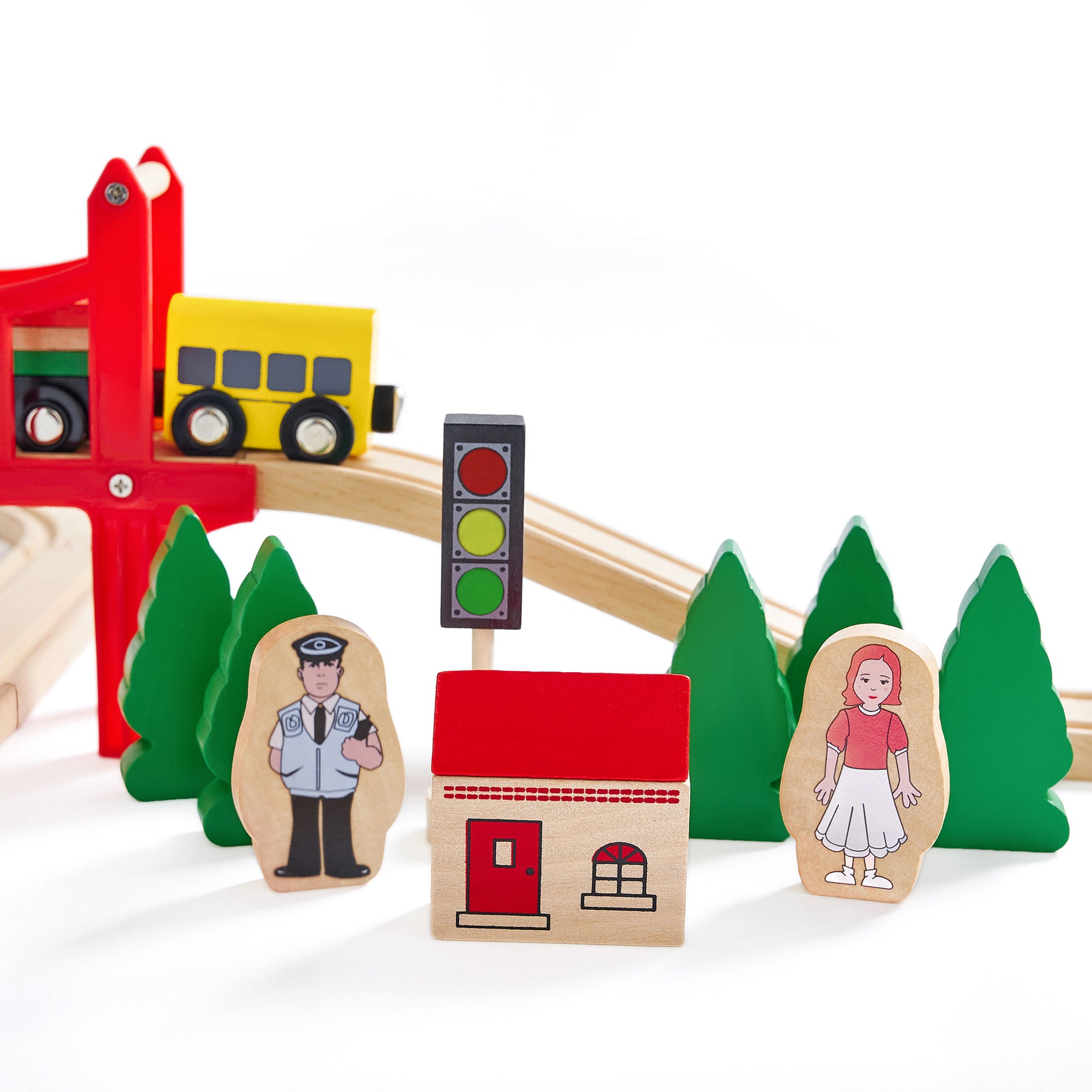 Tiny Land® Original Wooden Train Set – 39 Pcs