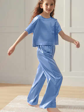 Girls Pajama Sets Long Pants - Hazy Blue