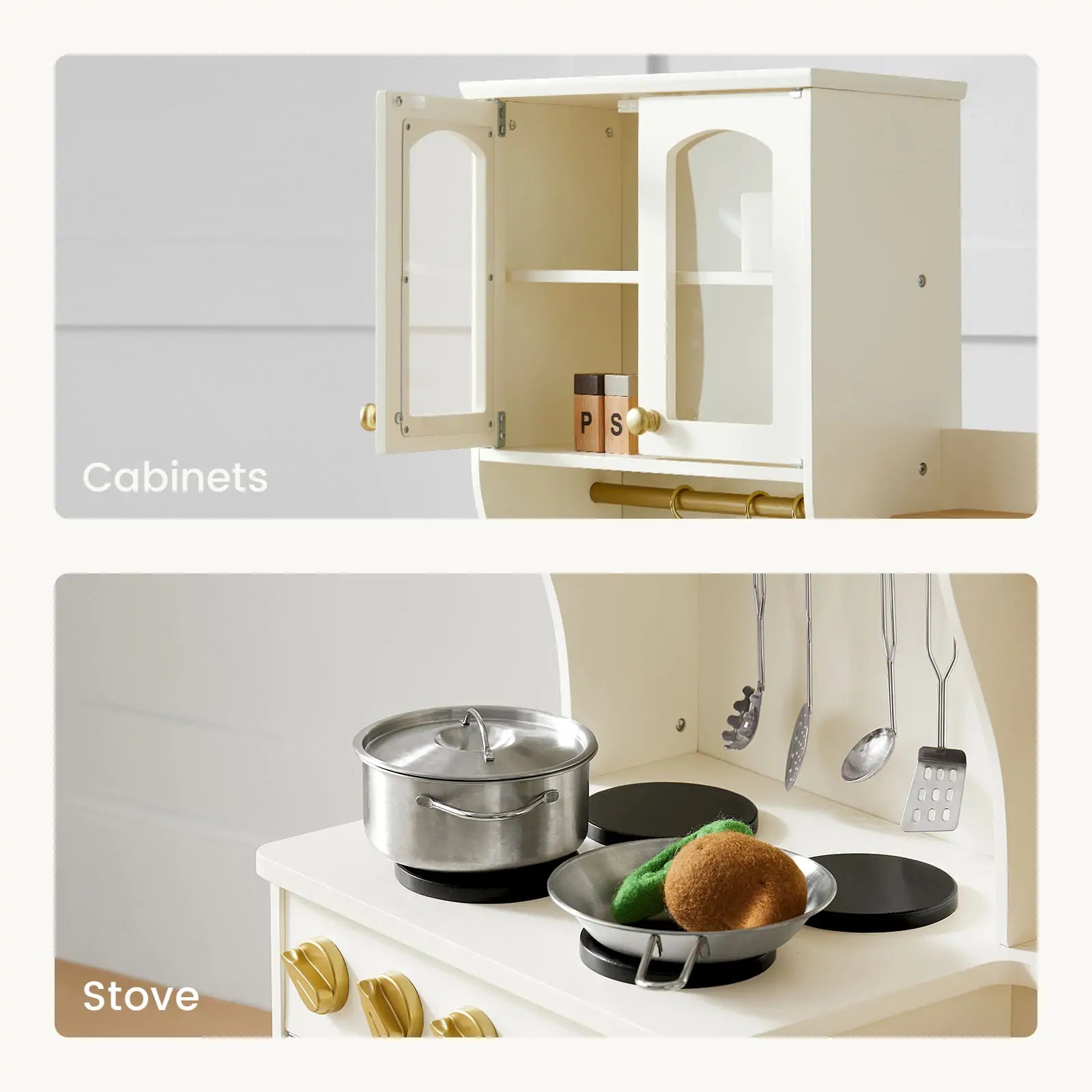 Tiny Land® Serenity Kitchen & Fridge Set - Cream