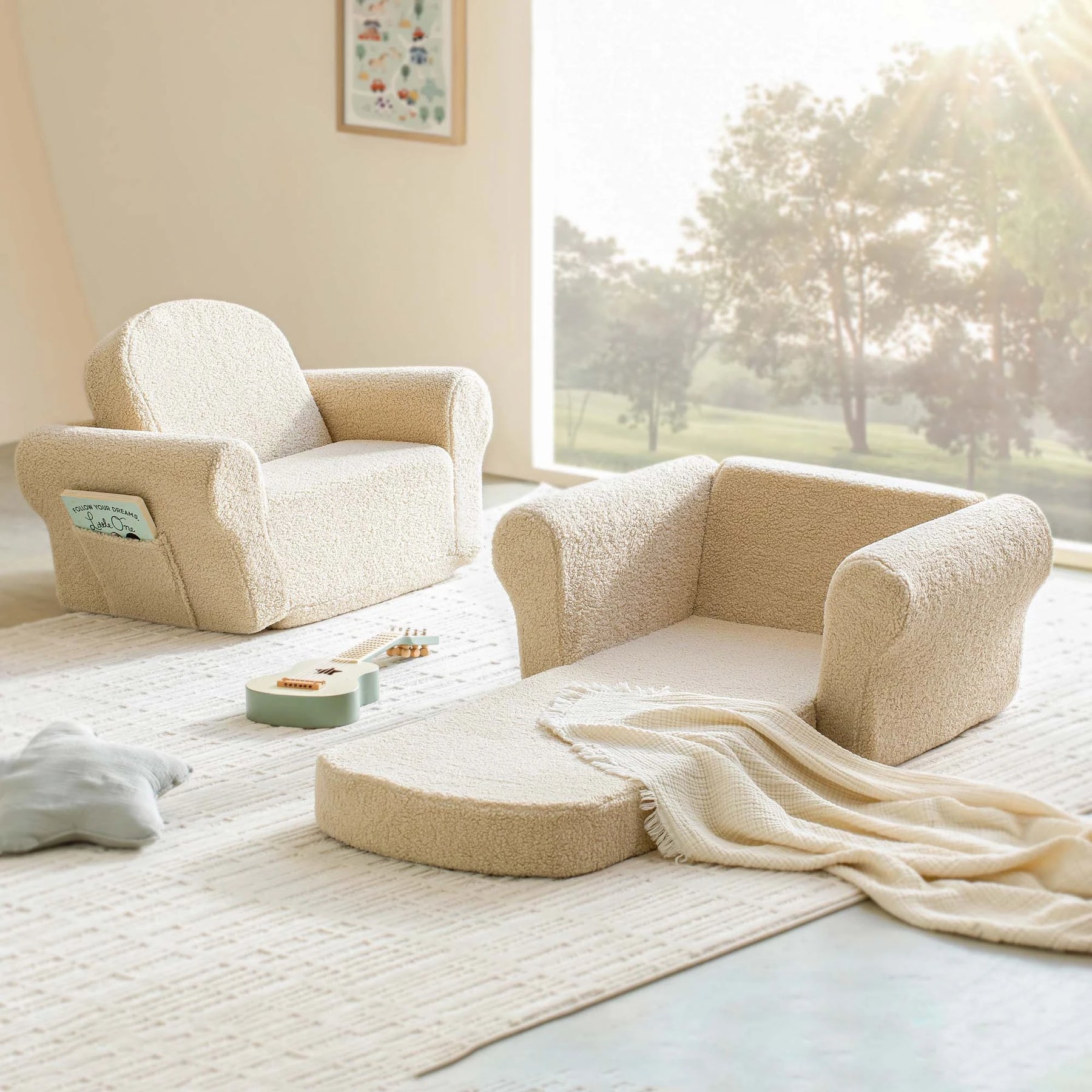 Tiny Land® Afternoon Couch —— Cream Kids Chair 2 types