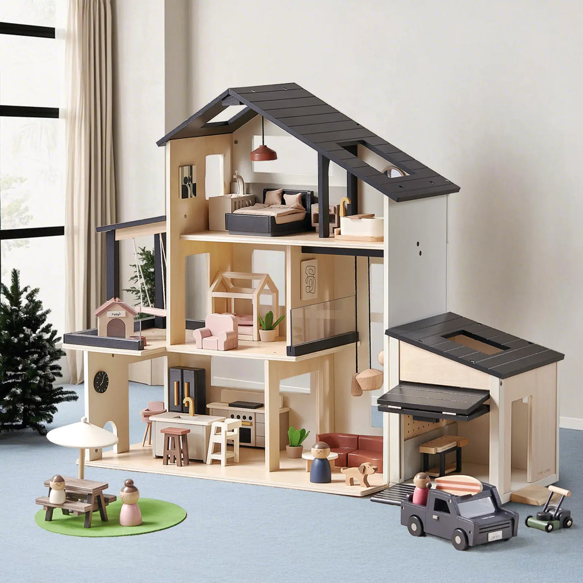 Tiny Land® Wooden Dollhouse - Garage