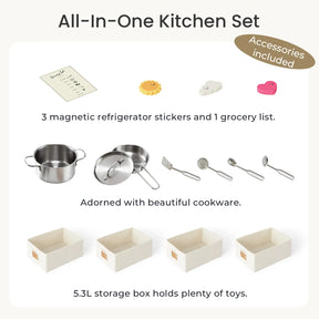 Tiny Land® Serenity Kitchen & Fridge Set - Cream