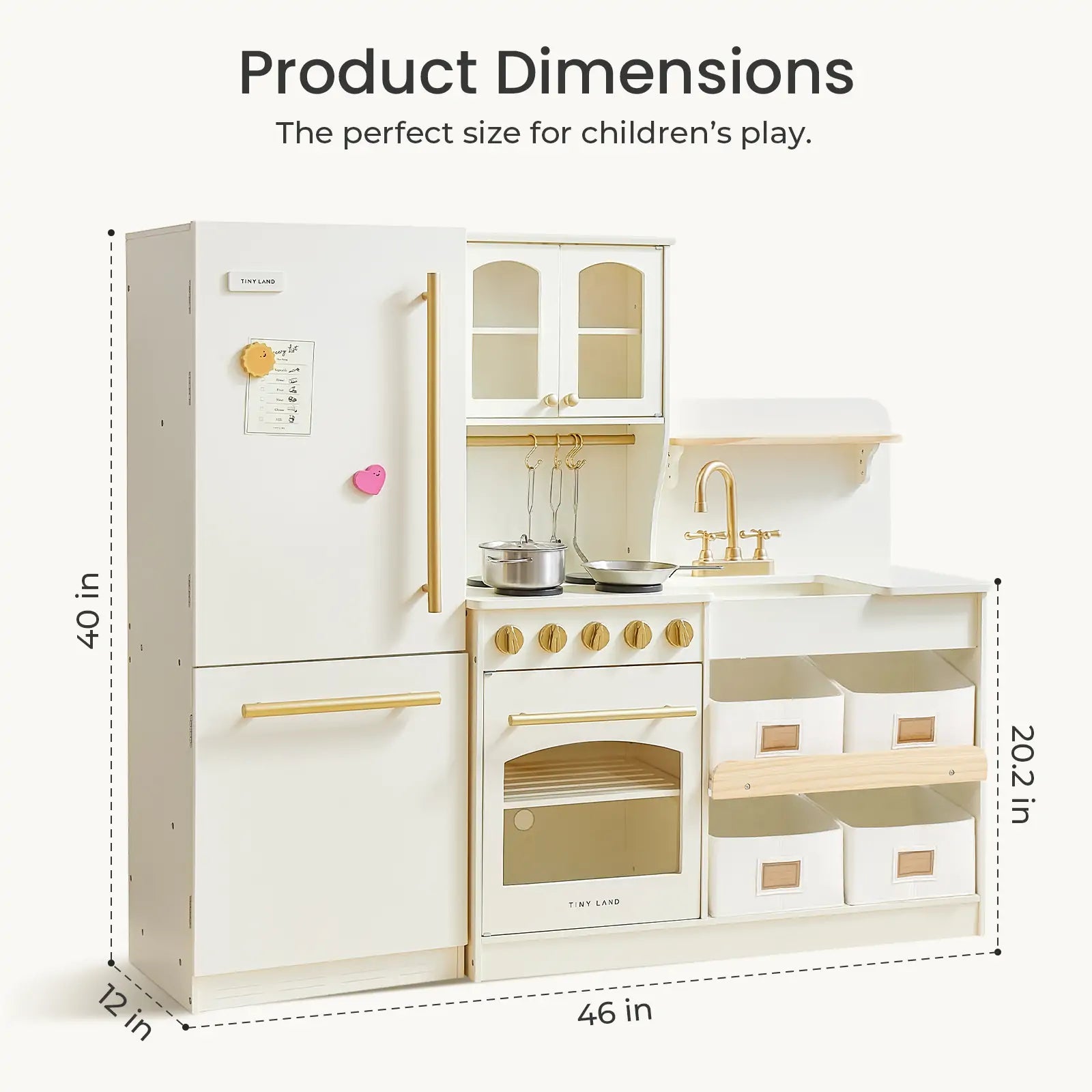 Tiny Land® Serenity Kitchen & Fridge Set - Cream