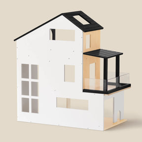 Tiny Land® Black Wooden Modern Family Dollhouse TLTGDH002BK Back