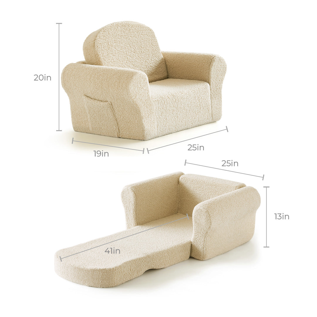 Tiny Land® Afternoon Couch —— Cream Kids Chair