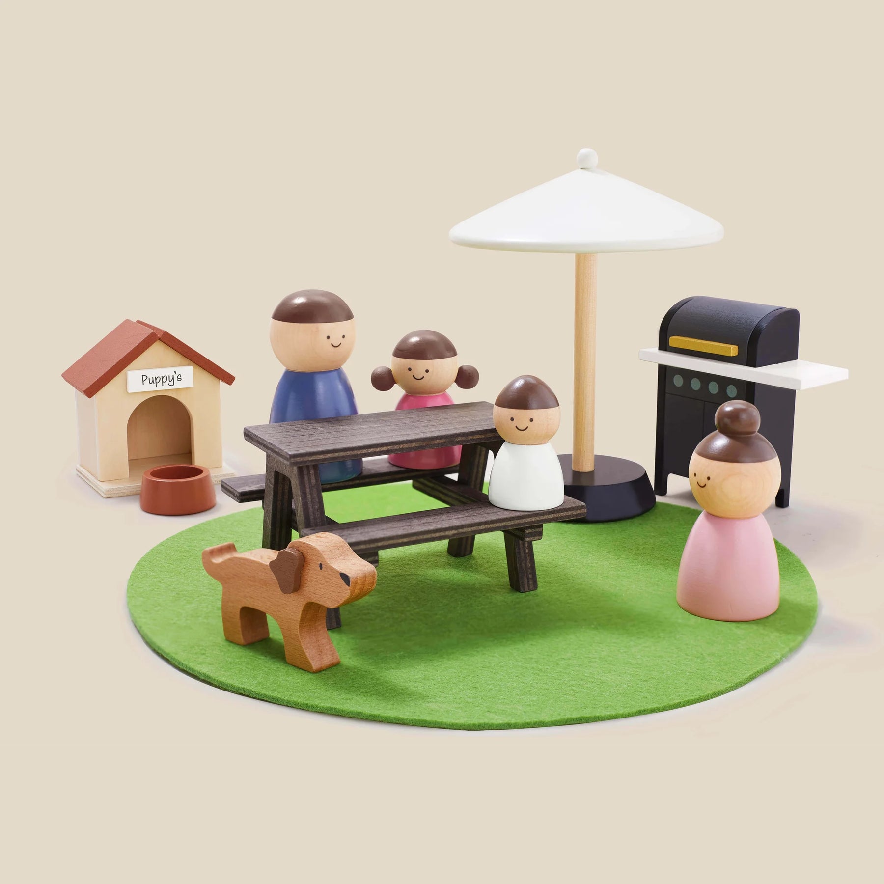 modern dollhouse family