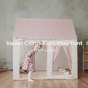 Tiny Land® Sweet Citrus Kid's Play Tent -  Creamy white/pink