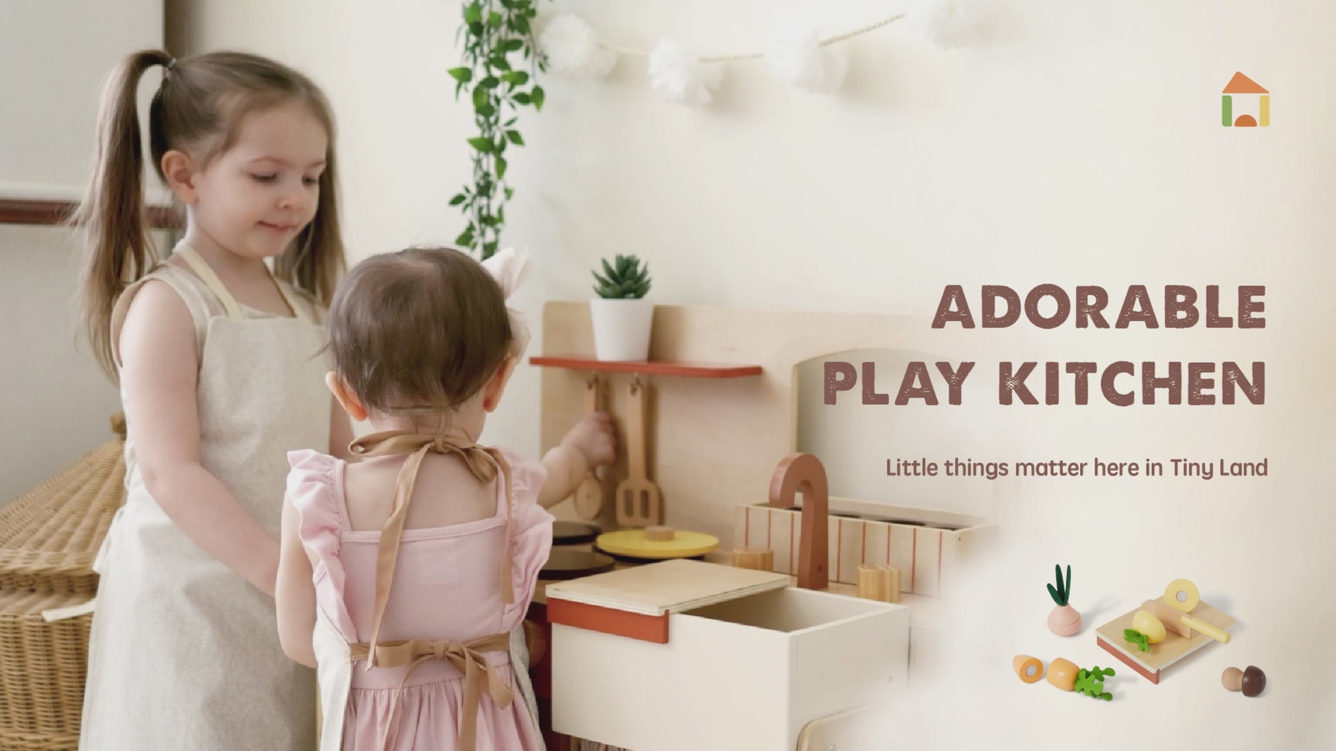Play Kitchen with Cookware Accessories | Tiny Land | All for Kids