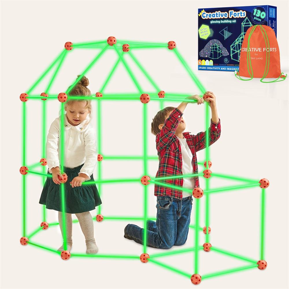 Tiny Land® Glow in The Dark Kids Fort With 130 pcs, Tiny Land Offical  Store®
