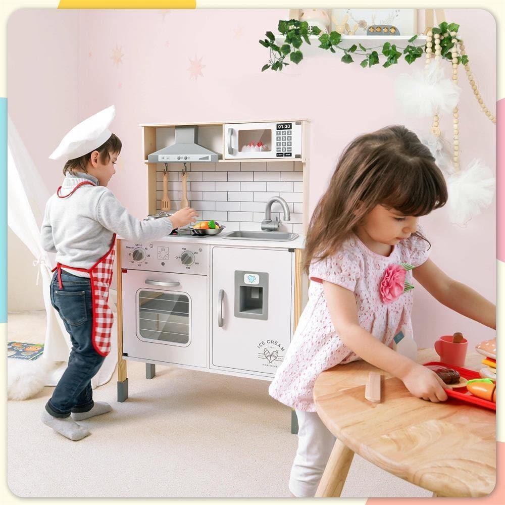 Extra Large Wooden Kids Pretend Play Kitchen Set Cooking Toys Lights Sounds  Gift