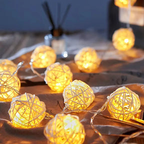 rattan ball string lights