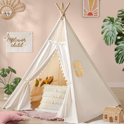 Personalized handmade cotton tipi tent for girls with rabbit and eleph –  LilyForKids